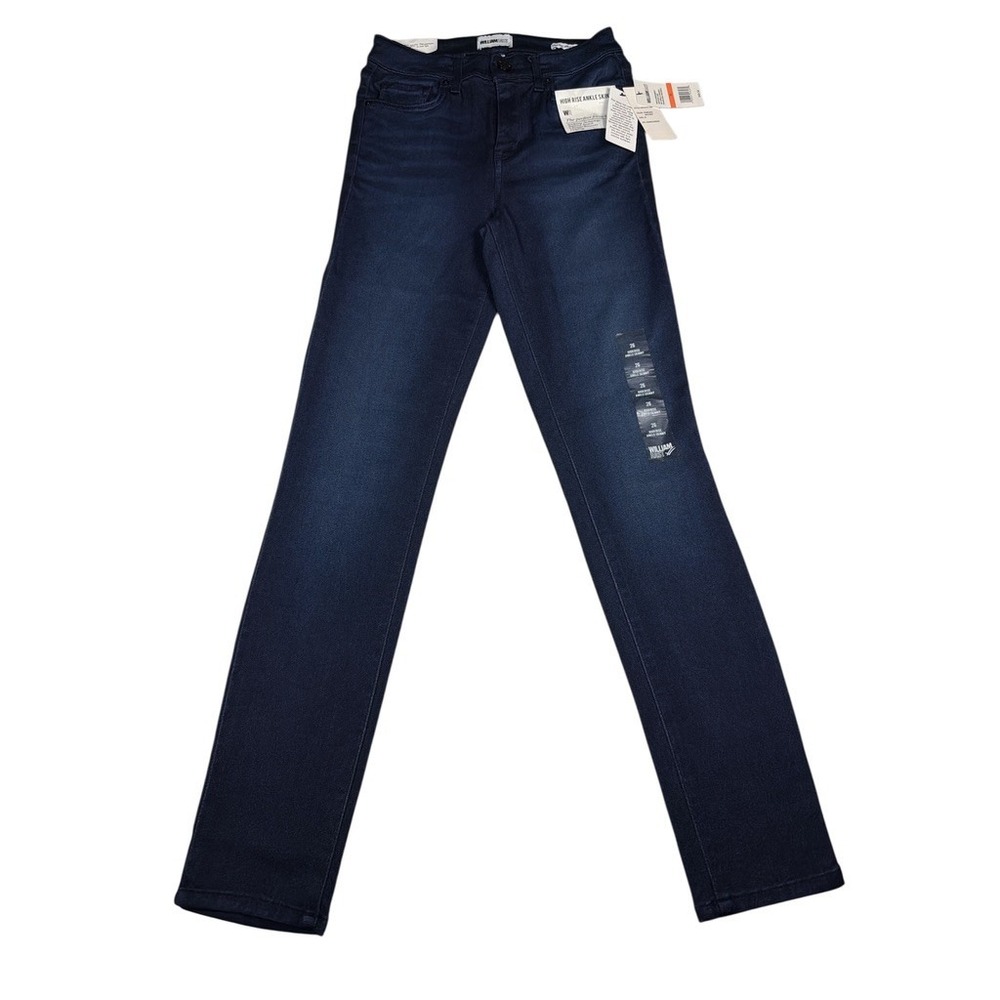 William Rast Juniors High Rise Ankle Skinny Jeans Size 26 Dark Wash NWT‎